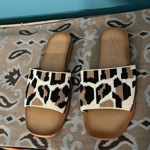 Naughty Monkey Beaded Animal Print Sandals Size 7.5